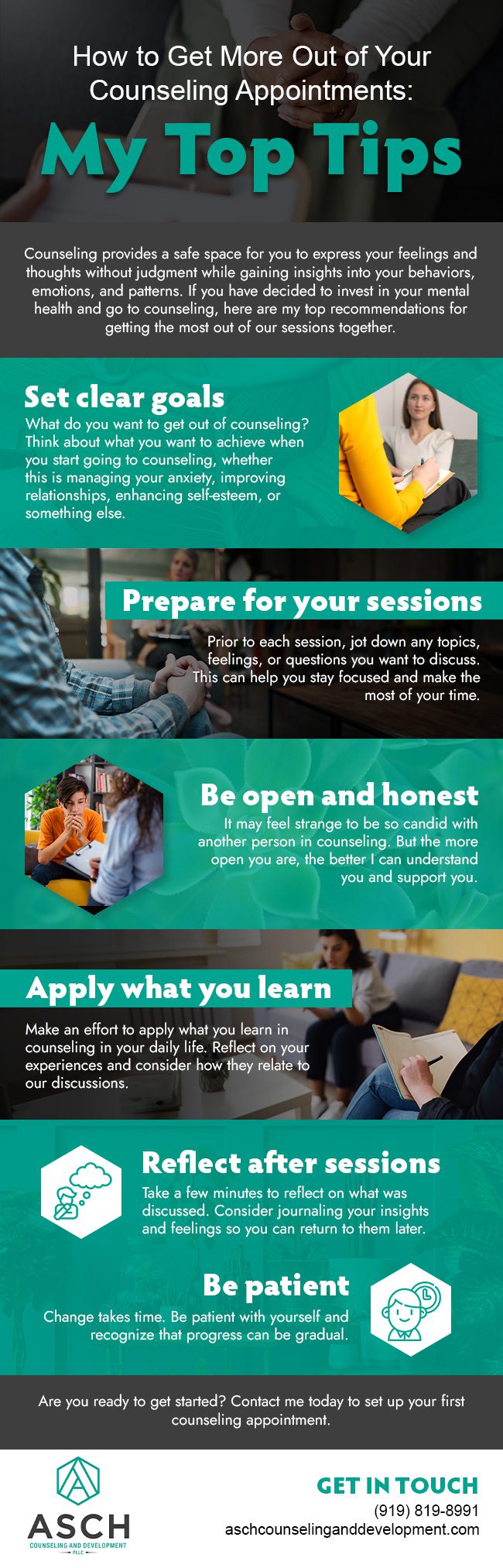 How to Get More Out of Your Counseling Appointments: My Top Tips [infographic]